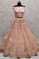 Latest Net Lehenga Choli with Embroidered in Peach