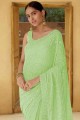 Georgette Saree with Mirror in Green
