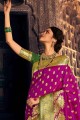 Flirt purple Banarasi Saree in Weaving raw silk