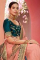 Silk Pinkish tan  Saree in Weaving