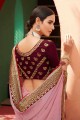 Saree in Rosy brown Silk with Weaving
