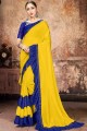 Georgette Lehenga Saree with Embroidered in Sunglow yellow