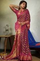 Banarasi Saree in Purple Chiffon with Weaving