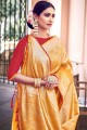 Yellow Weaving Banarasi Saree in Banarasi raw silk