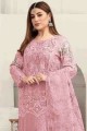 Embroidered georgette Pink Pakistani Suits