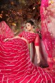 Cherry pink Party Lehenga Choli in Mirror Soft net