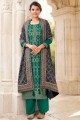 Green Embroidered Pakistani Suit in Chinon chiffon