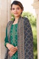 Green Embroidered Pakistani Suit in Chinon chiffon