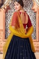 Navy blue Party Lehenga Choli in Embroidered Georgette