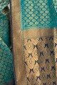 2D Rajwadi Broket South Indian Saree with Weaving in Sky blue