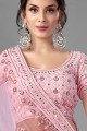 Georgette Wedding Lehenga Choli in Pink with Mirror