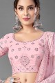 Georgette Wedding Lehenga Choli in Pink with Thread