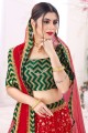 Red Wedding Lehenga Choli in Net with Weaving