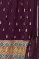 Georgette Embroidered Wine purple Sharara Suit