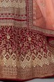 Latest Lehenga Choli in Maroon Velvet fabric