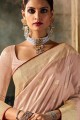 Weaving Silk Rose pink South Indian Saree with Blouse