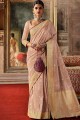 Weaving Silk Rose pink South Indian Saree with Blouse