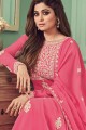 Pink Anarkali Suit in Embroidered work Georgette