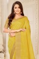 Weaving Cotton and silk Saree in Yellow