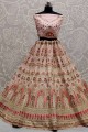 Thread Silk Wedding Lehenga Choli in Pink with Dupatta