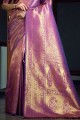 Wine Weaving Wedding Saree in Art silk