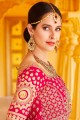 Pink Embroidered Bridal Lehenga Choli in Velvet