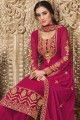 Heavy Embroidered Swiss Georgette Pink Salwar Kameez with Dupatta