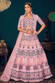 Georgette Wedding Lehenga Choli in Pink with Embroidered