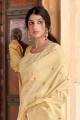 Cream Silk Wedding Saree with Weaving