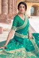 Green Weaving Wedding Saree in Silk
