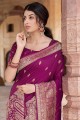 Purple Weaving Silk Wedding Saree