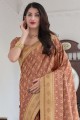 Weaving Silk South Indian Saree in Brown