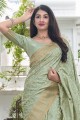 Green South Indian Saree in Weaving Silk