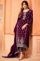 Eid Salwar Kameez in Purple Faux georgette with Embroidered