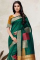 Rama  Saree in Art silk with Weaving