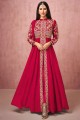 Pink Georgette heavy Embroidered Anarkali Suit with Dupatta