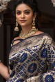 Blue Wedding Saree with Weaving Banarasi silk