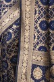 Blue Wedding Saree with Weaving Banarasi silk