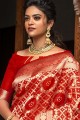 Banarasi silk Red Wedding Saree