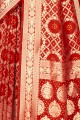 Banarasi silk Red Wedding Saree