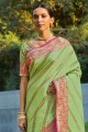 Wevon  Silk Saree in Green with Blouse