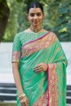 Sea green Weaving Saree in Silk
