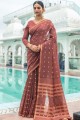 Pink Weaving Saree in Cotton