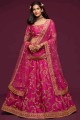 Pink Art silk Thread Wedding Lehenga Choli with Dupatta