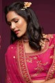 Pink Art silk Thread Wedding Lehenga Choli with Dupatta