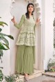 Georgette and viscose Georgette and viscose Sharara Suit with Designer Embroidered