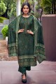 Palazzo Suit in Teal Pashmina with Printed