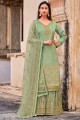 Mehndi  Embroidered Palazzo Suit in Jacquard