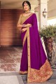 Weaving Silk Saree in Purple with Blouse