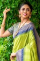 Green Zari South Indian Saree in Cotton